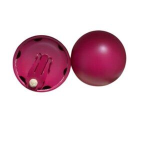 Retro Cranberry Half Dome Clip-On Earrings